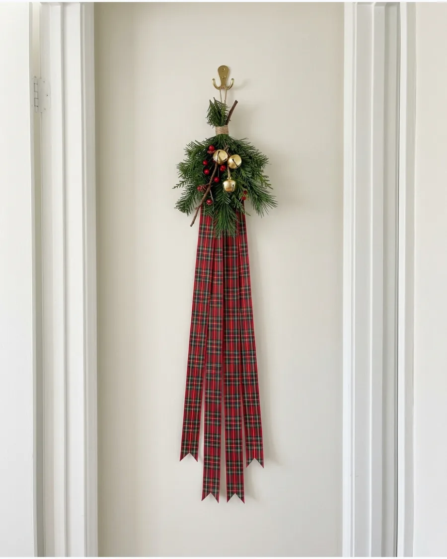 33. Plaid Christmas Ribbon Wall Hanging