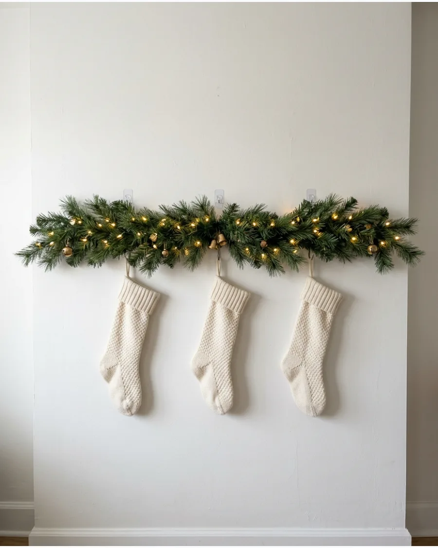 37. Stocking and Garland Christmas Wall