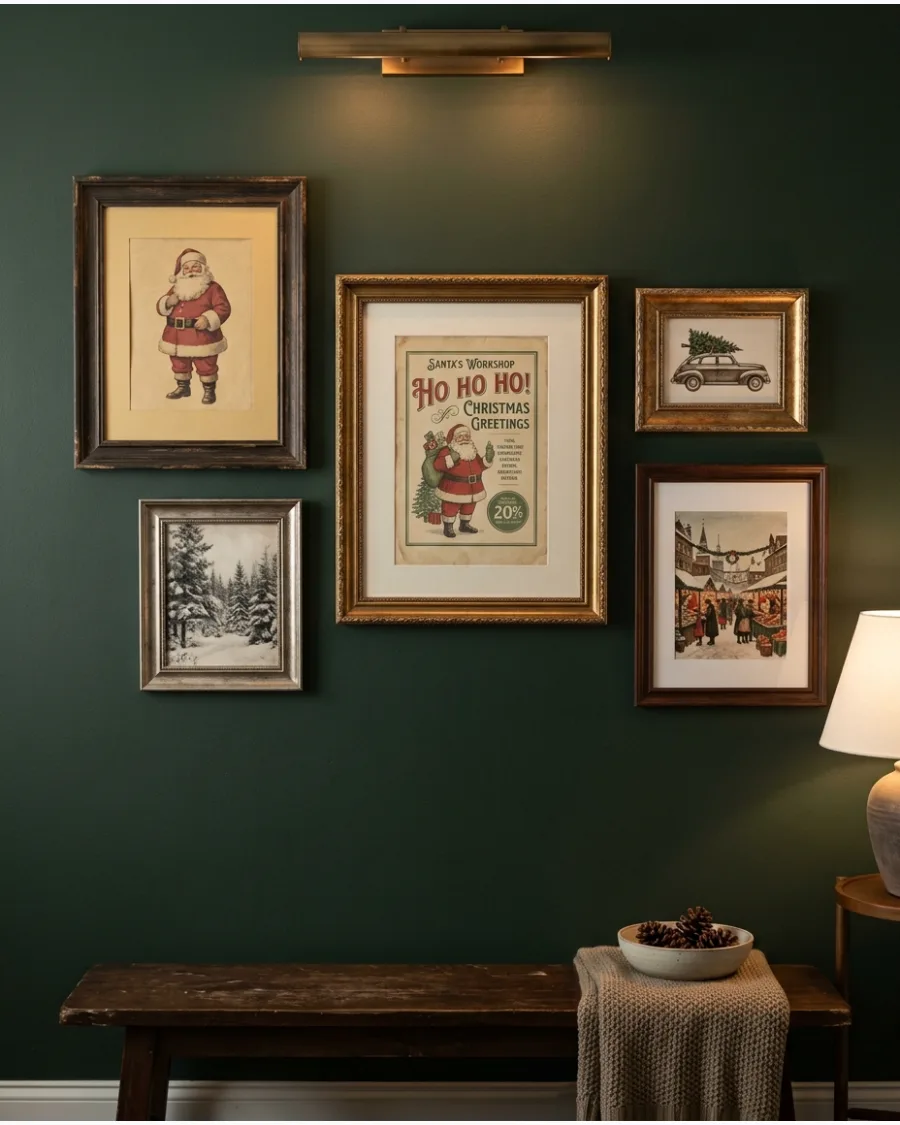 39. Vintage Christmas Gallery Wall