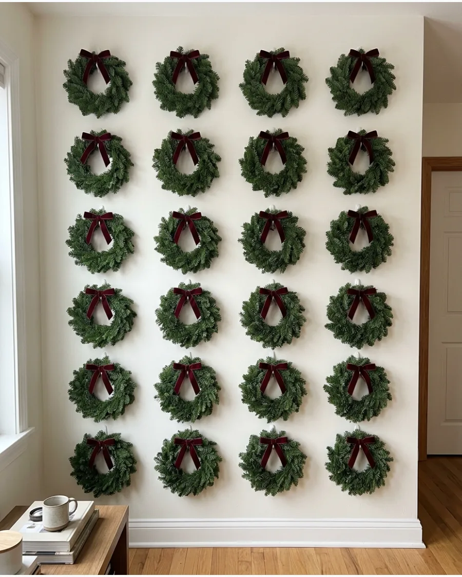 4. Mini Christmas Wreath Wall