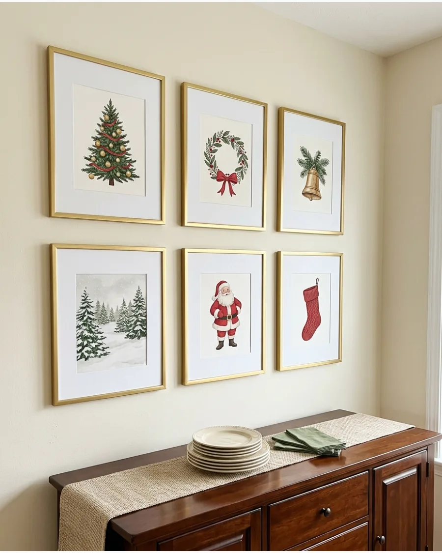 40. Traditional Christmas Gallery Wall