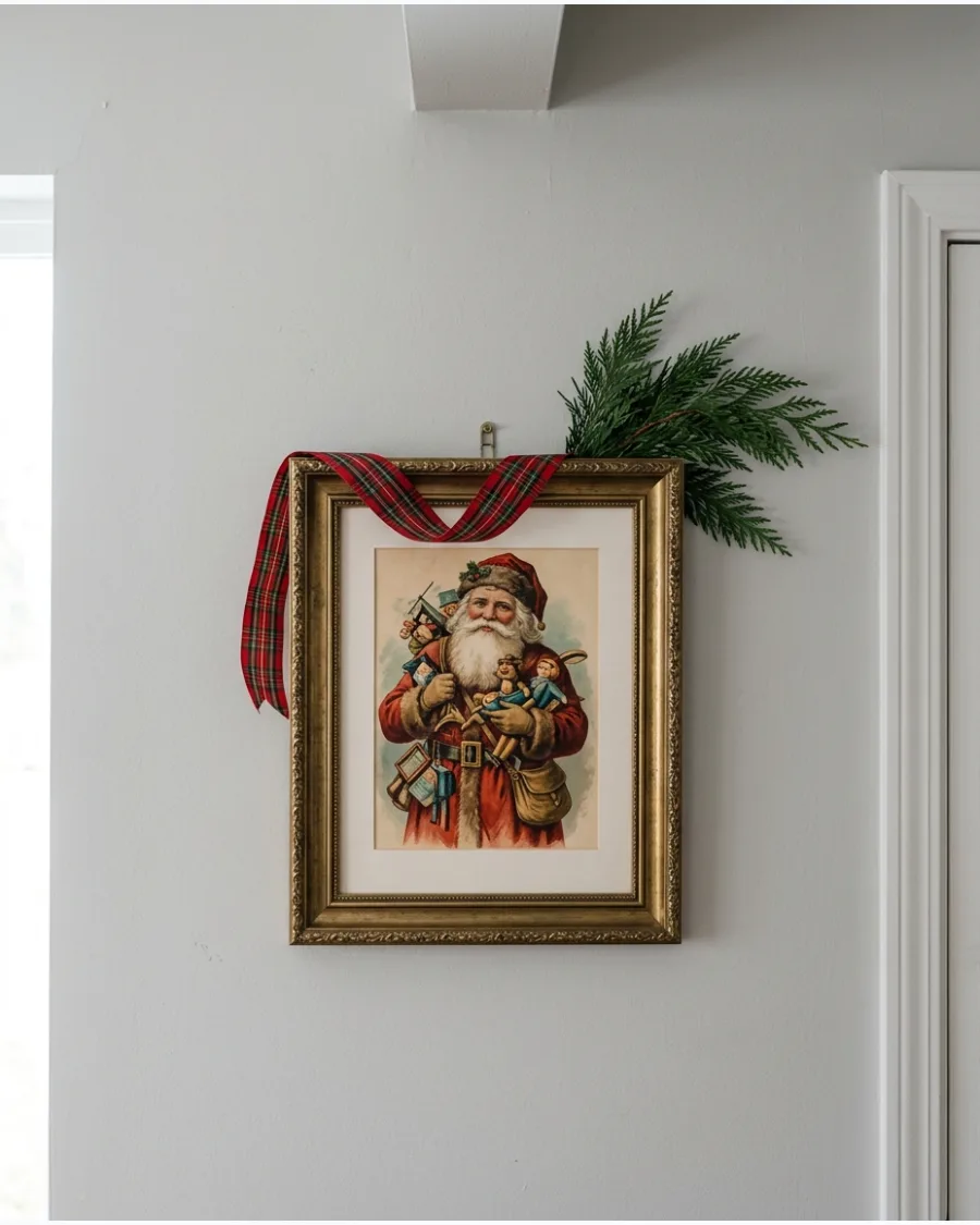 46. Vintage Santa Christmas Wall Art