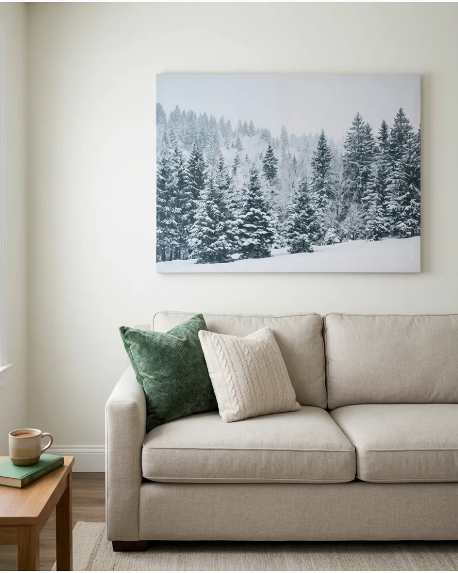 49. Large Christmas Canvas Above the Sofa