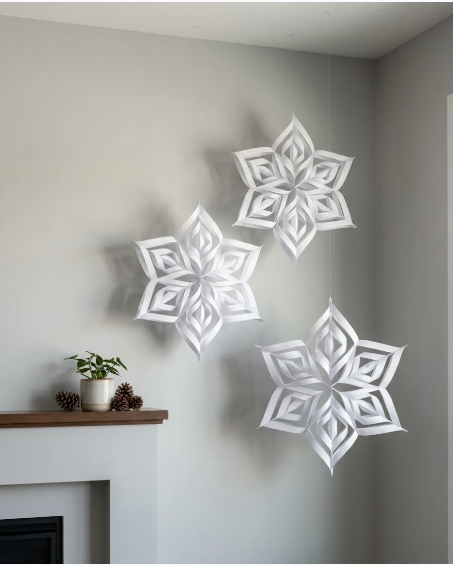 54. Giant Paper Snowflake Wall Decor