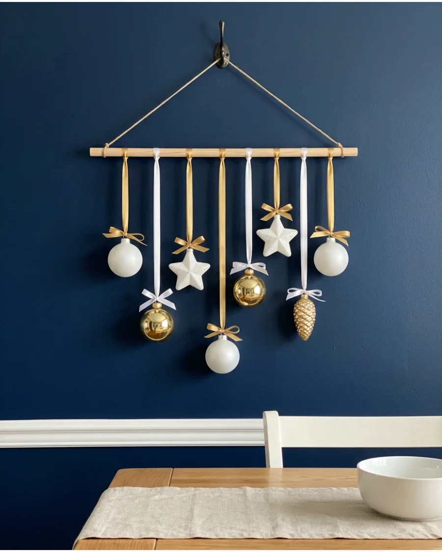 60. DIY Christmas Ornament Wall Hanging