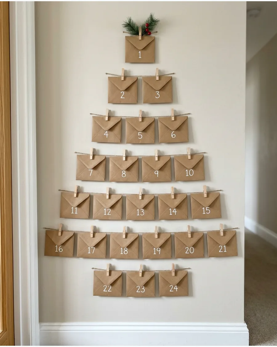 62. DIY Christmas Advent Calendar Wall