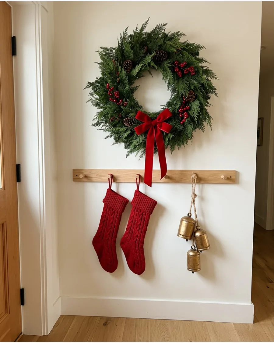 67. Traditional Red and Green Christmas Wall Decor
