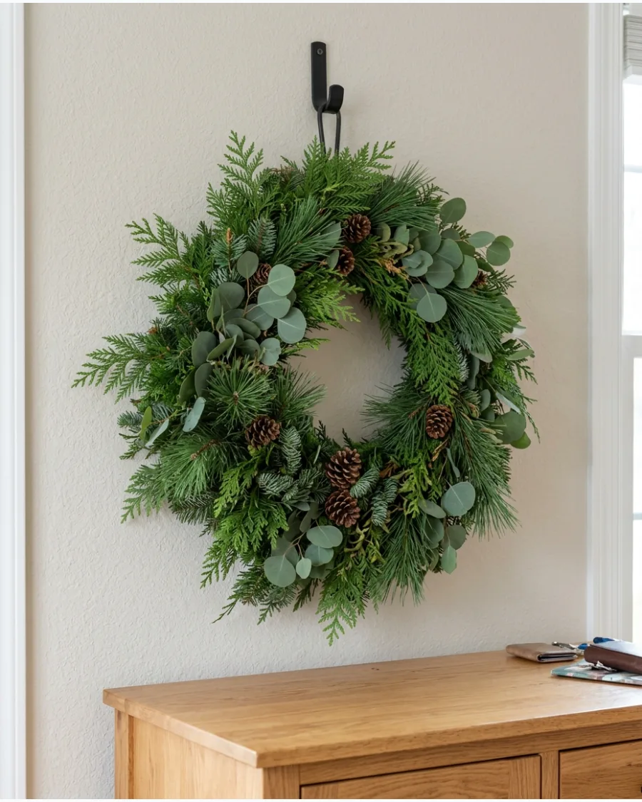 9. Natural Pine and Cedar Christmas Wreath