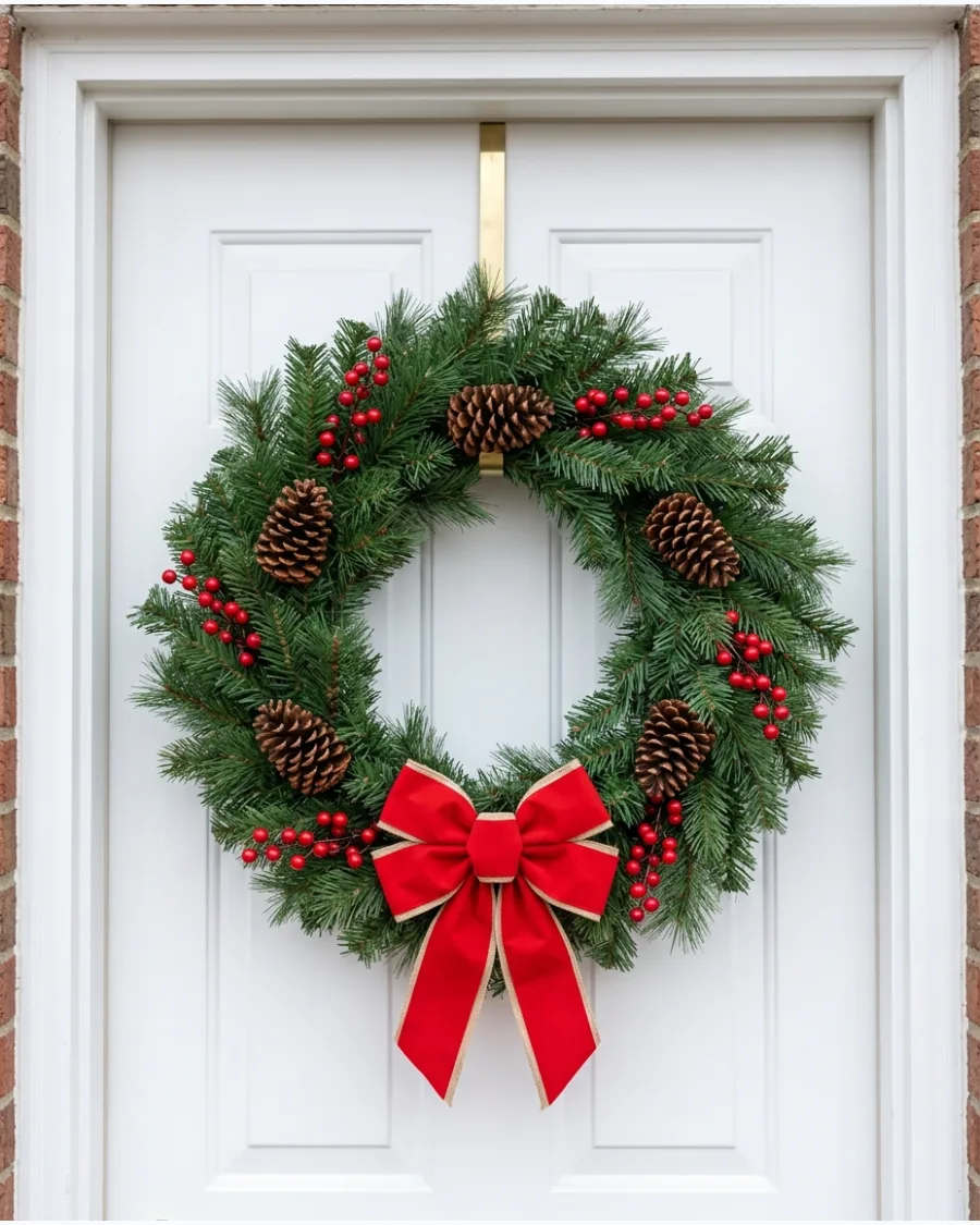 1. Easy Evergreen Christmas Wreath