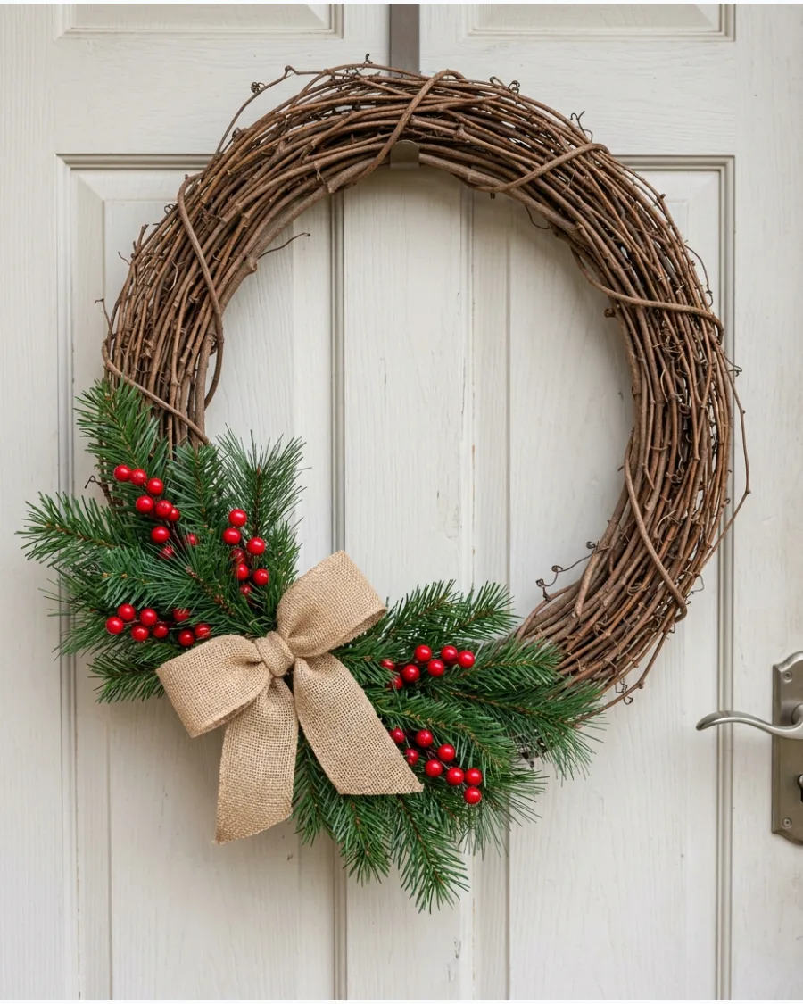 21. Easy Grapevine Christmas Wreath