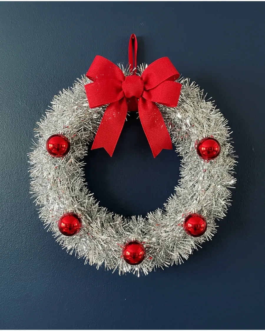 39. Tinsel Christmas Wreath