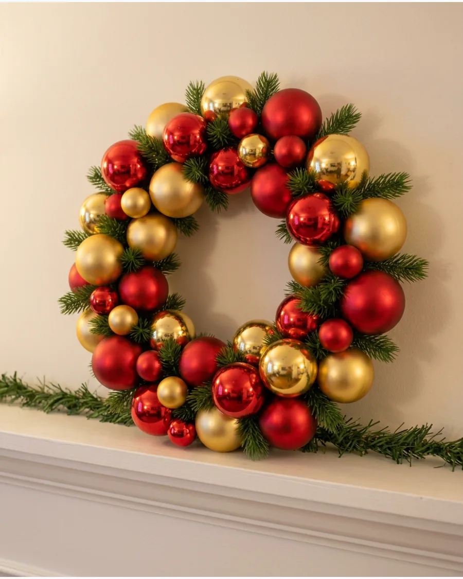 40. Dollar Store Ornament Wreath