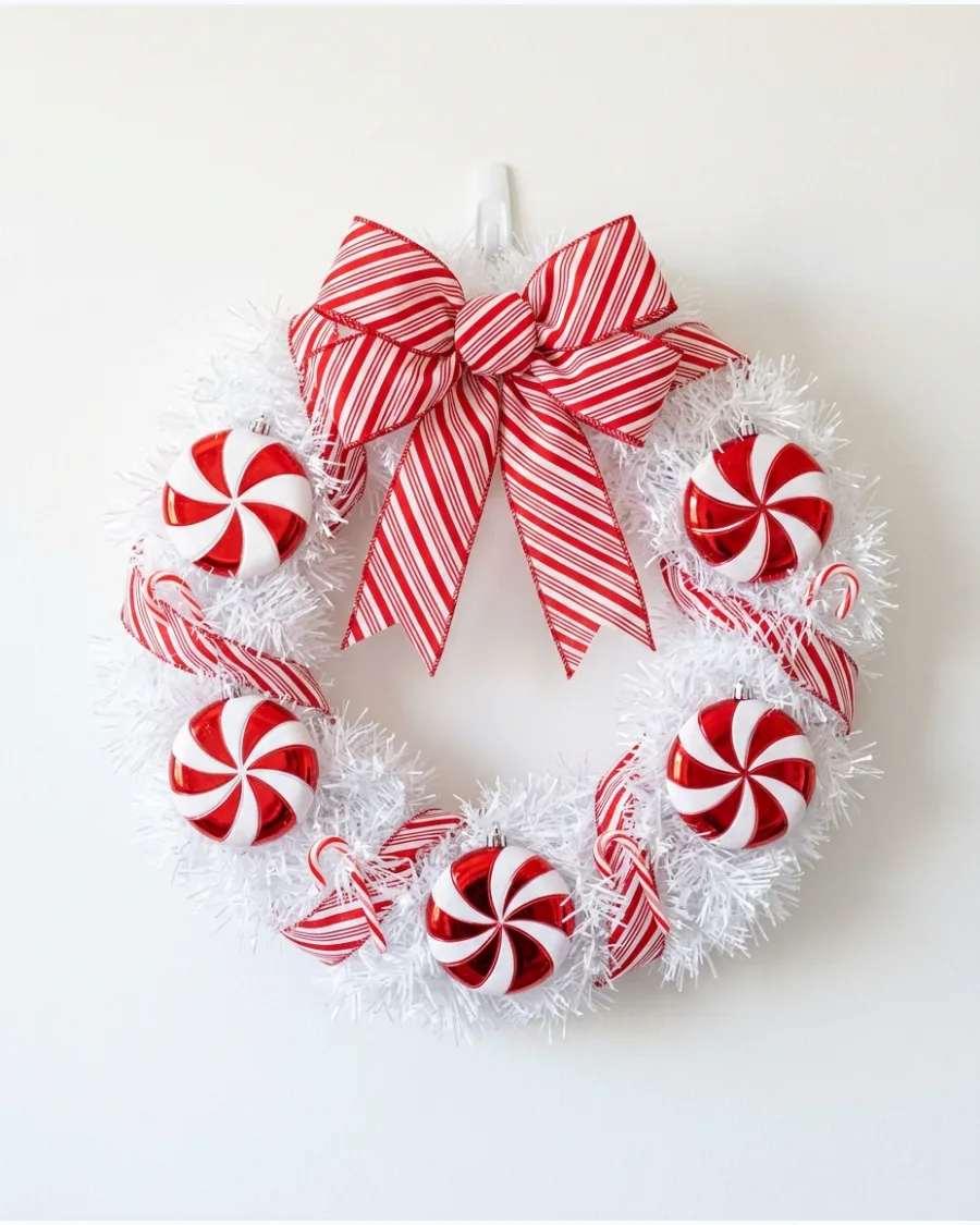 42. Peppermint Christmas Wreath