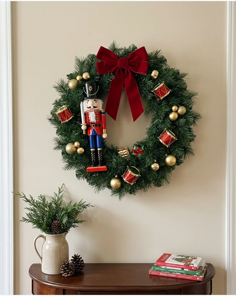 47. Nutcracker Christmas Wreath