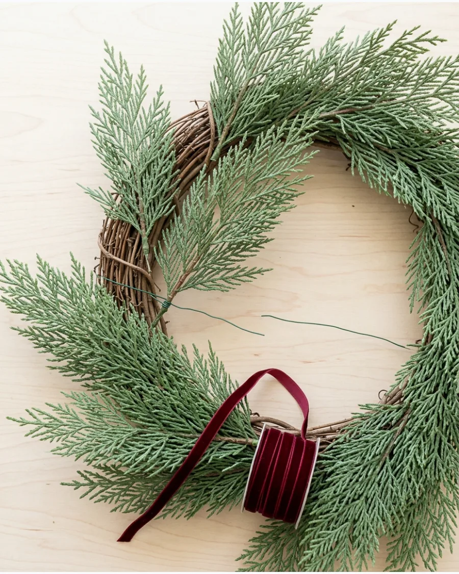 6. Easy Cedar Christmas Wreath