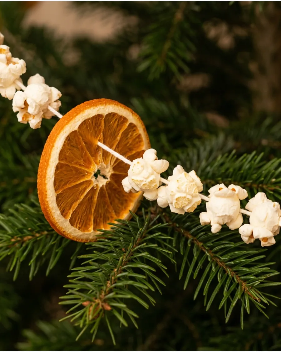 12. Dried Orange and Popcorn Garland