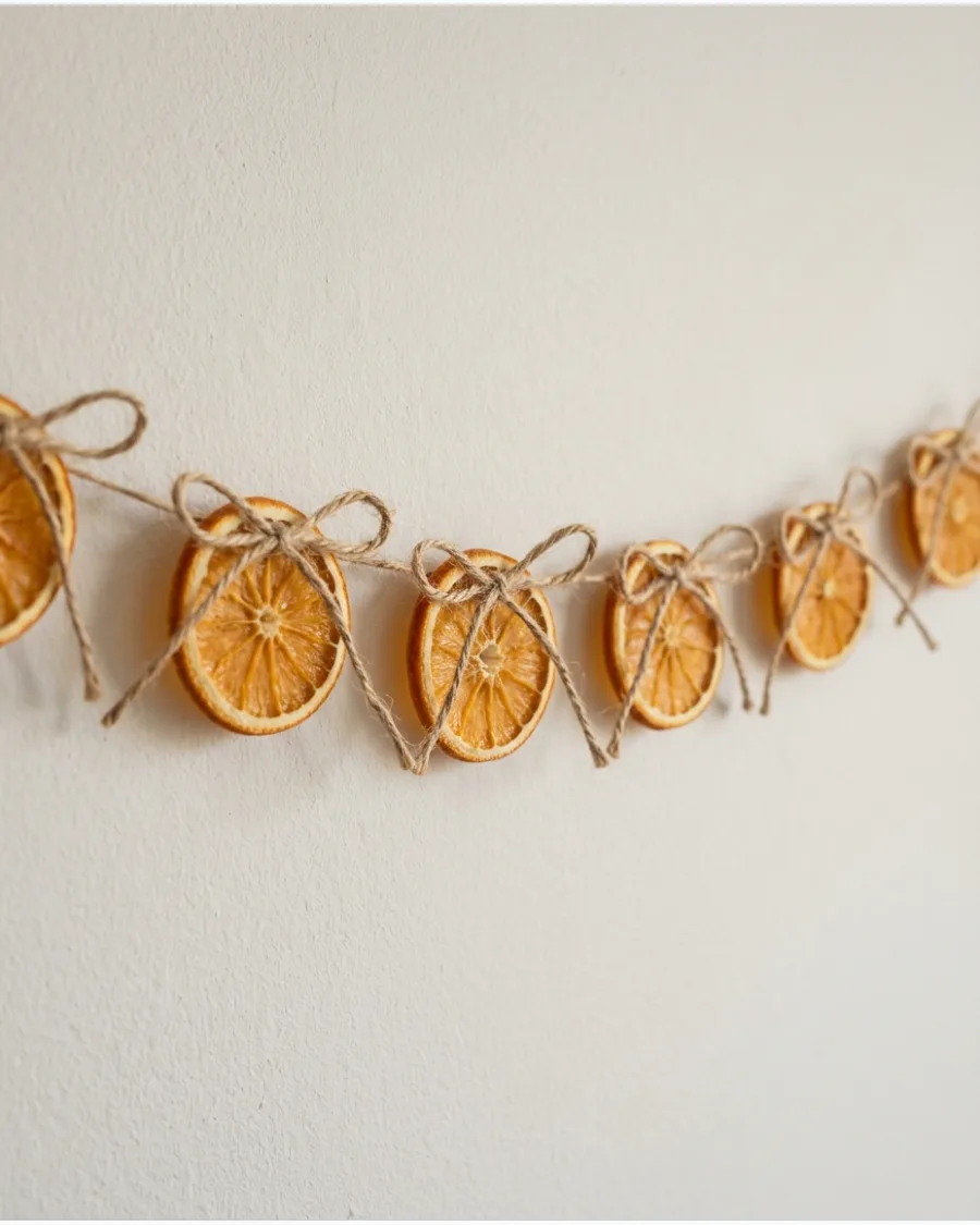 19. Dried Orange and Twine Bow Garland