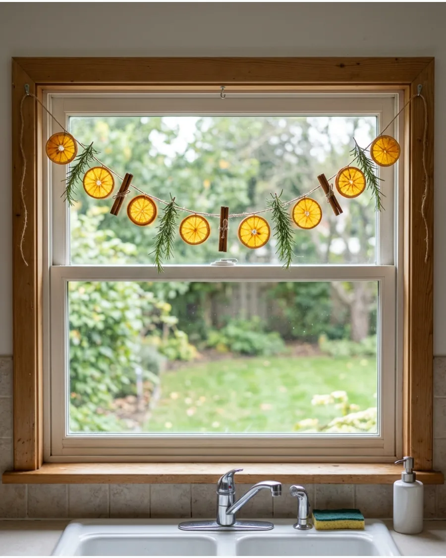36. Dried Orange Kitchen Window Garland