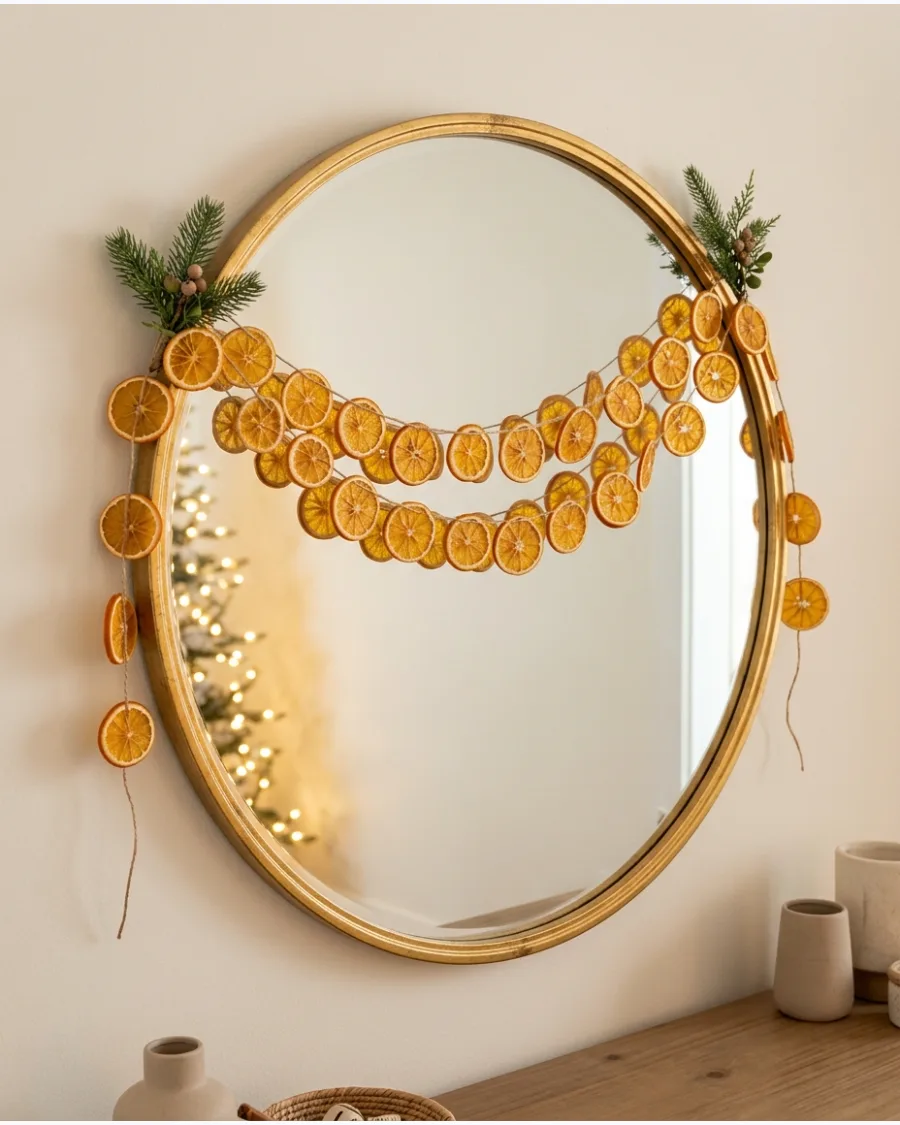 38. Dried Orange Garland Over a Mirror