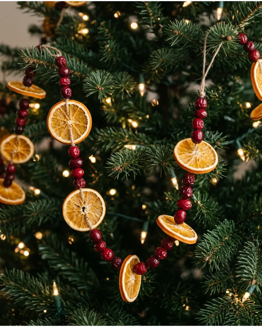 4. Dried Orange and Cranberry Garland