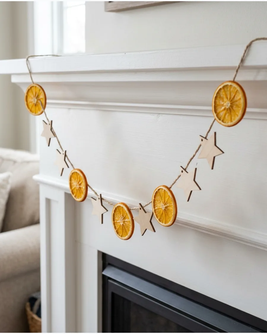 48. Dried Orange Garland With Christmas Stars