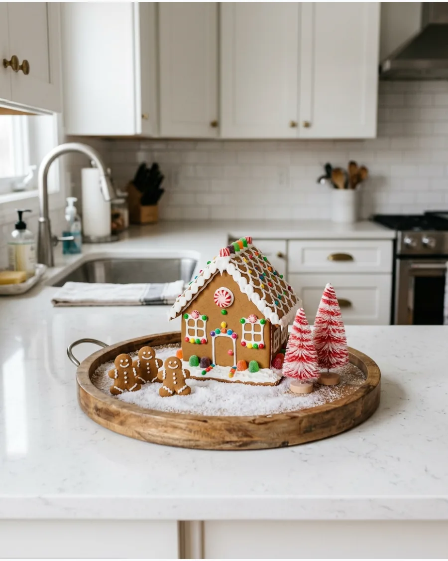 12. Gingerbread Kitchen Counter Display