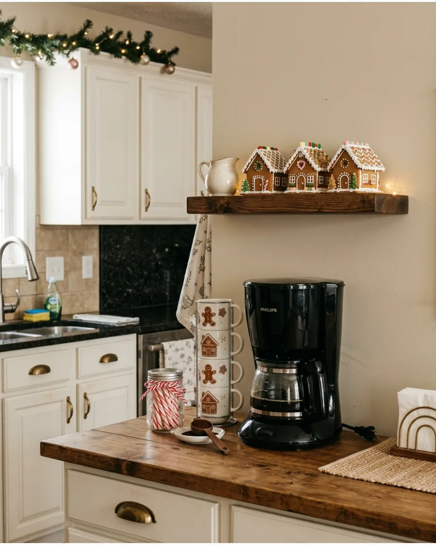 14. Gingerbread Coffee Bar Christmas Decor