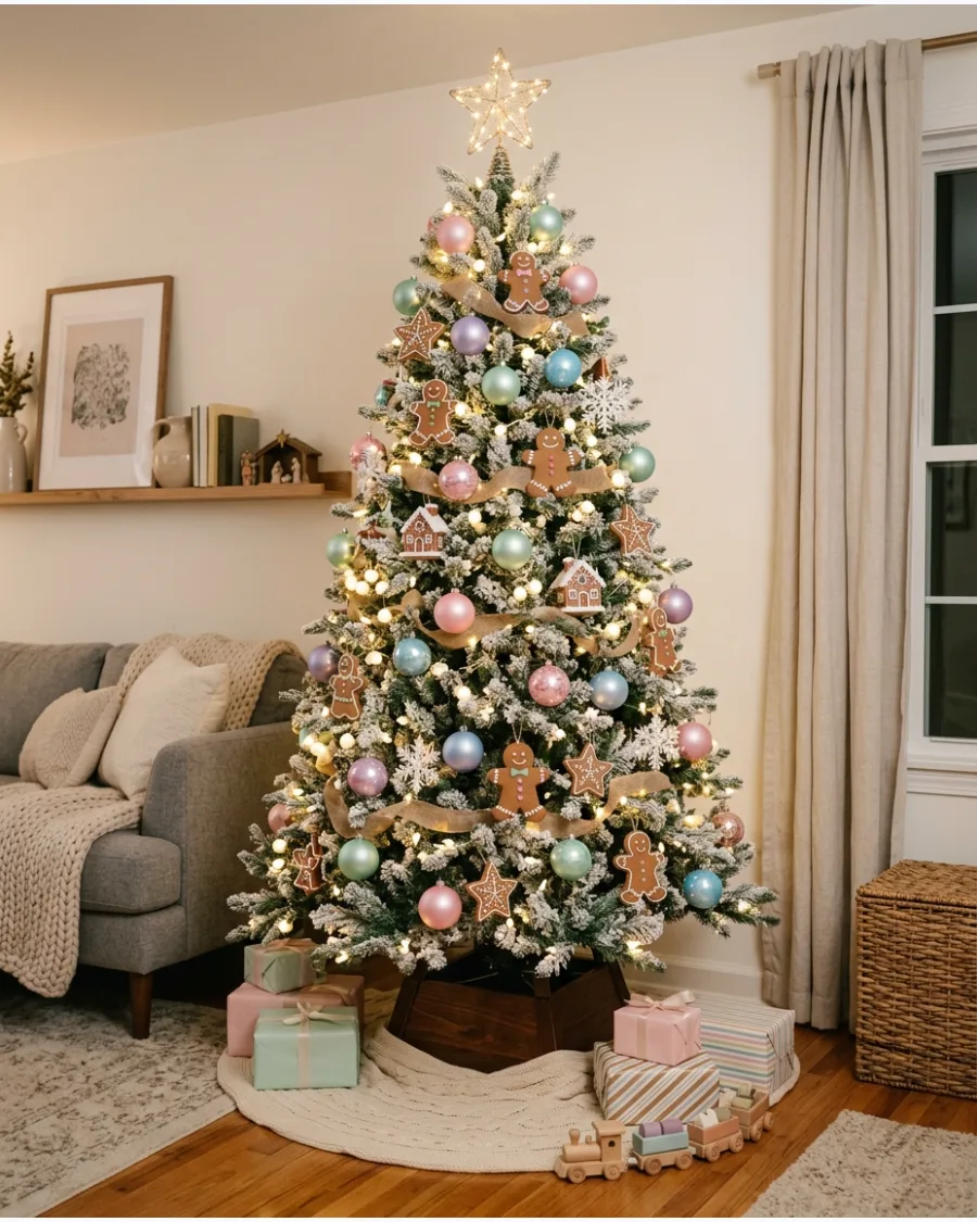 27. Pastel Gingerbread Christmas Tree