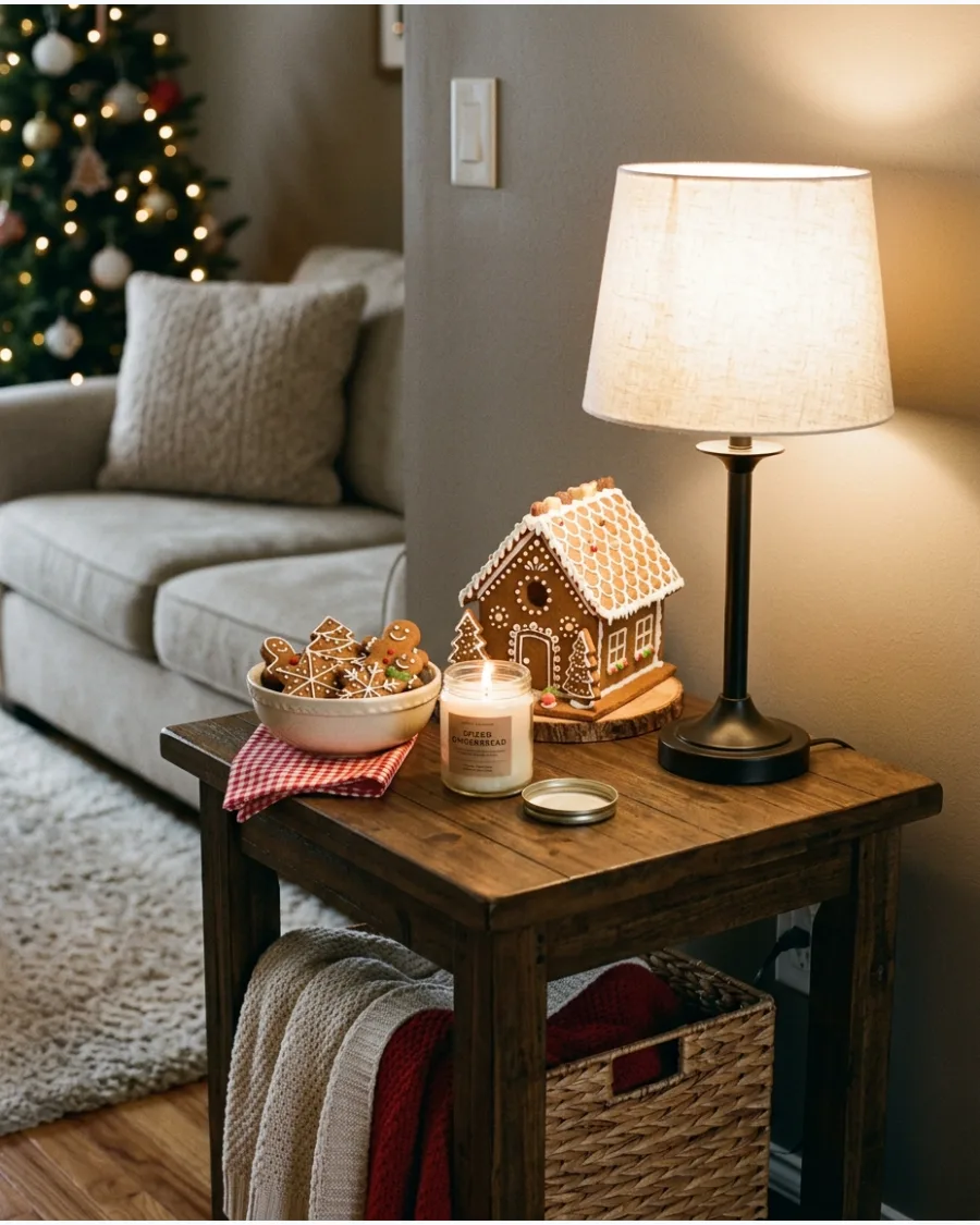 37. Gingerbread Christmas Side Table