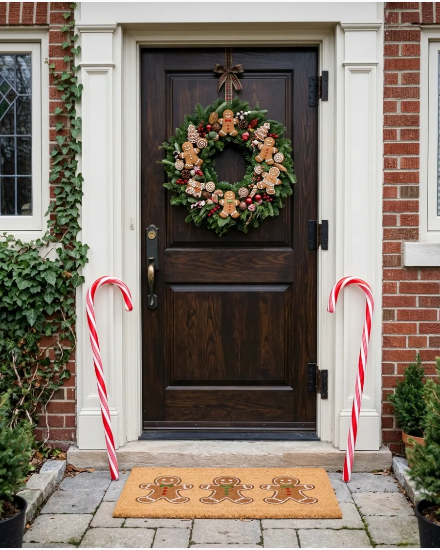 42. Gingerbread Christmas Front Door