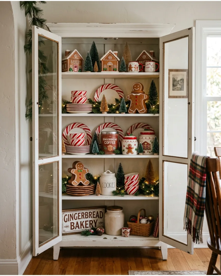 9. Gingerbread Christmas Hutch Display