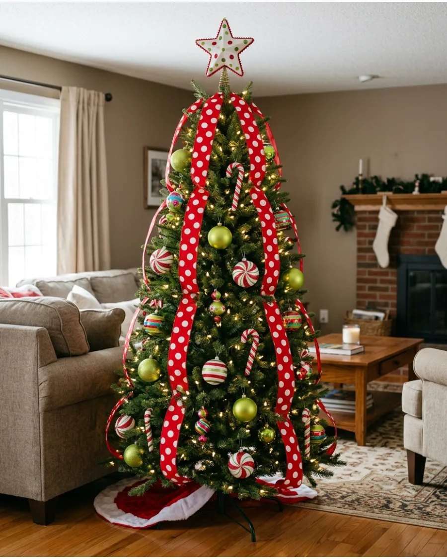 12. Whoville Polka Dot Christmas Tree