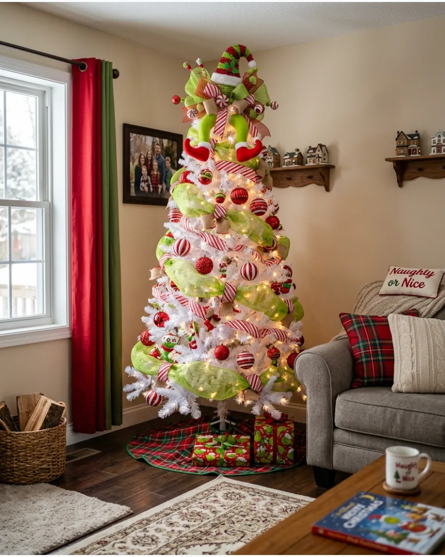 27. White Grinch Christmas Tree