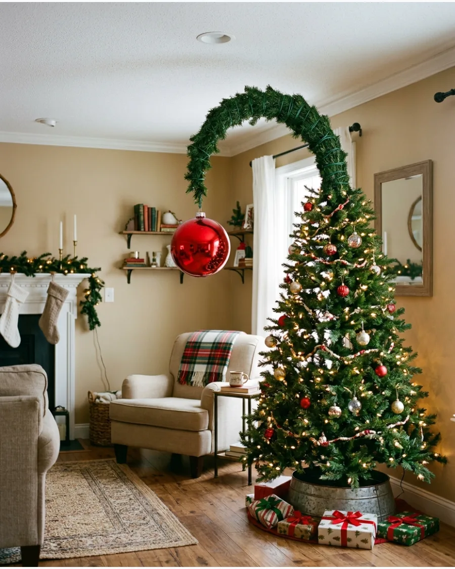 37. DIY Bent Grinch Christmas Tree