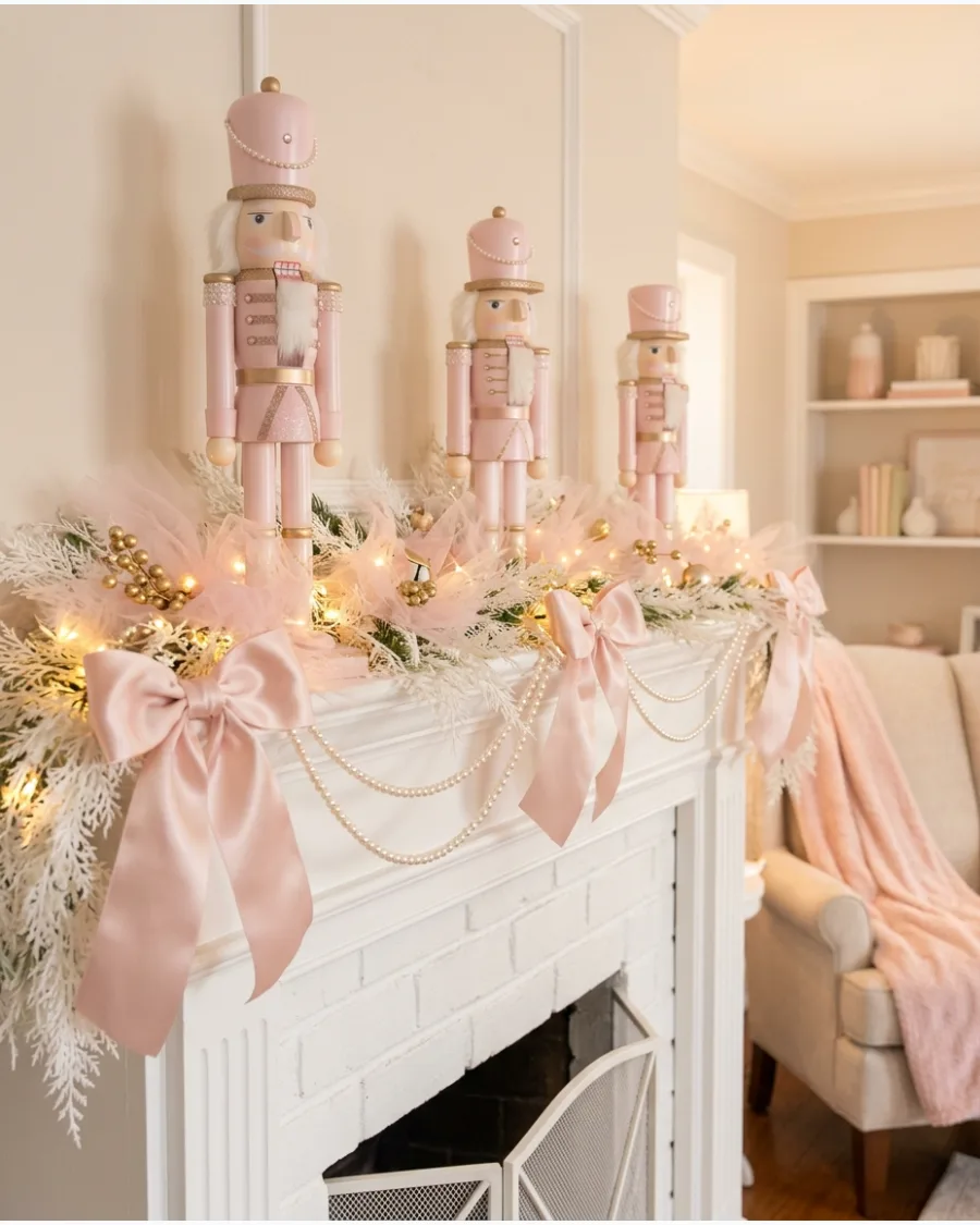 26. Elegant Balletcore Nutcracker Mantel