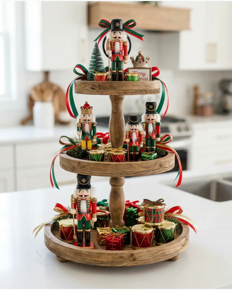 29. Nutcracker Christmas Tiered Tray