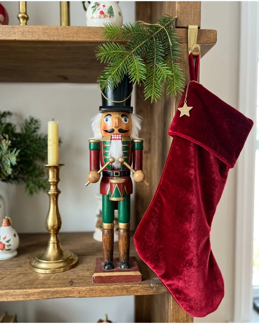 3. Red Velvet Nutcracker Christmas Decor