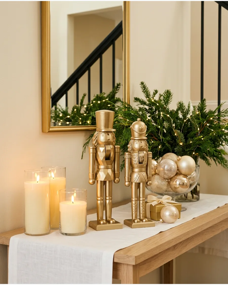 4. Gold Nutcracker Christmas Decor