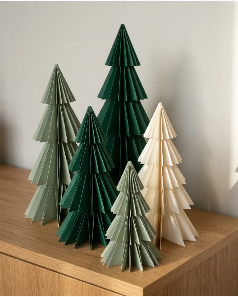 12. Accordion Fold Paper Christmas Trees