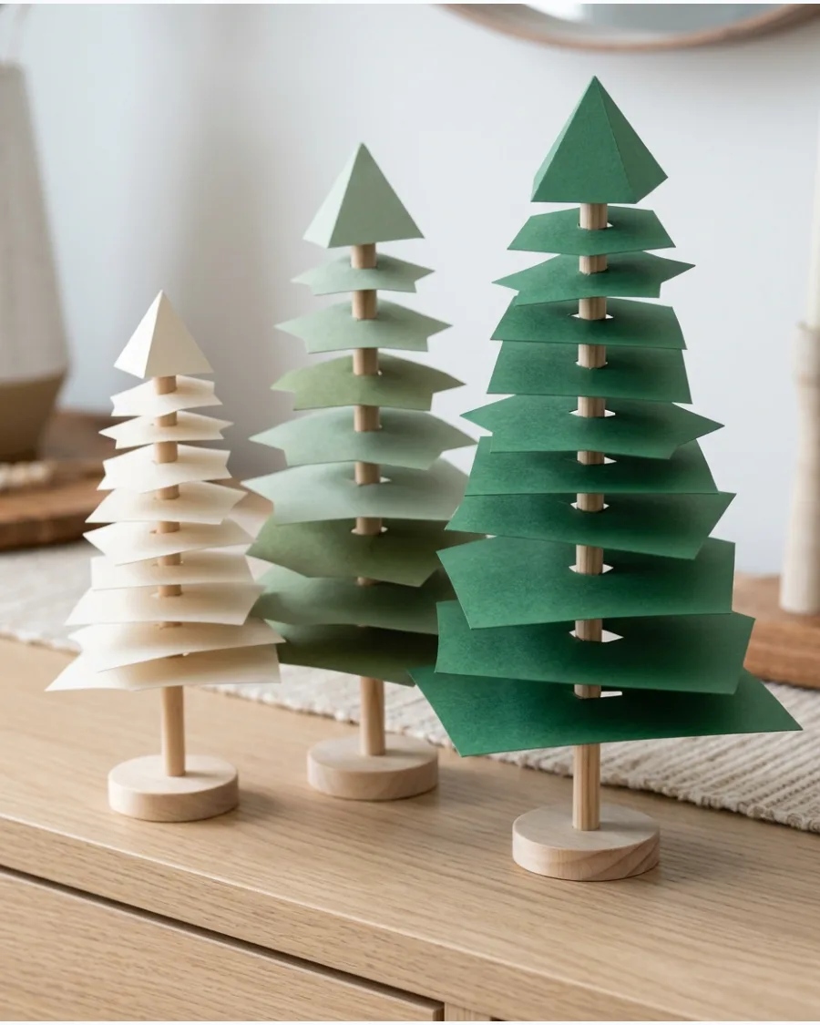 13. Layered Paper Christmas Trees
