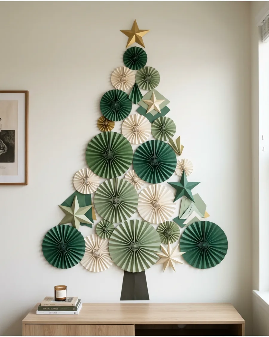 15. Paper Christmas Tree Wall Display