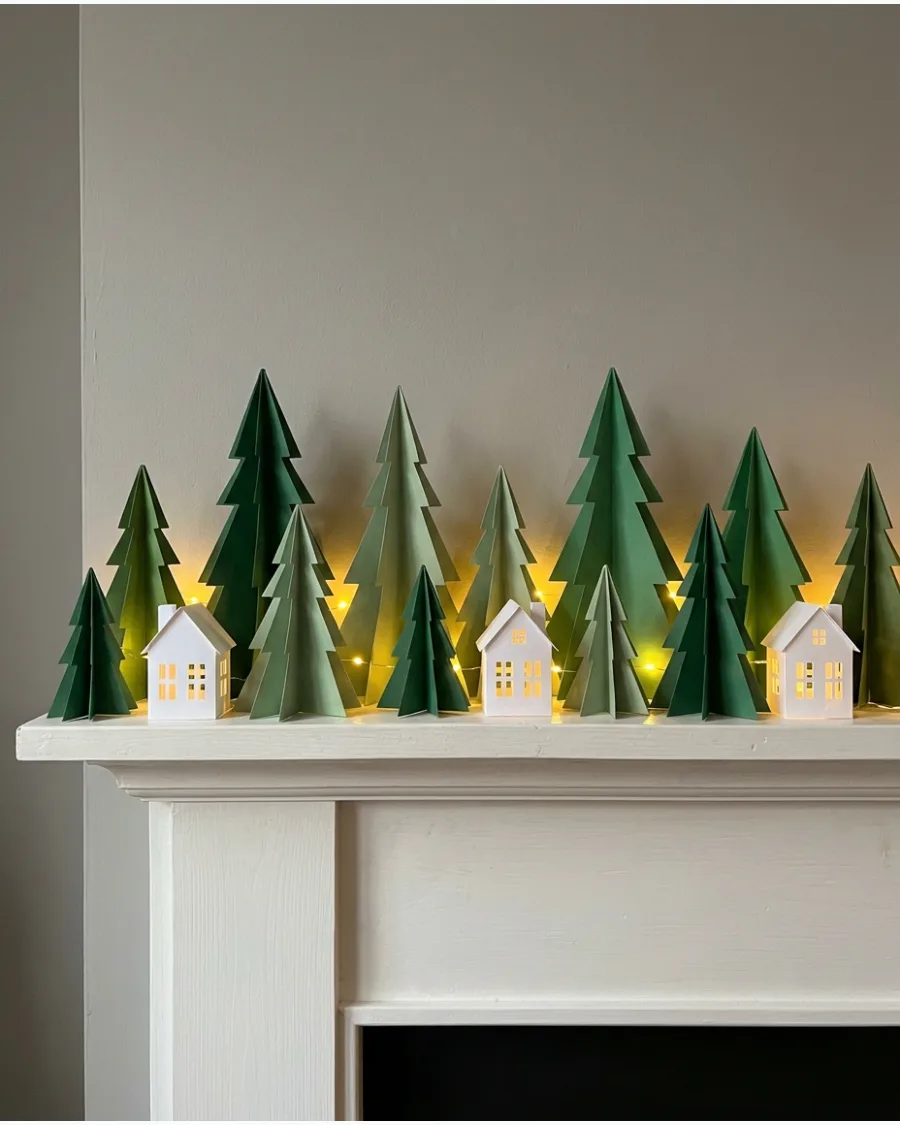 16. Mini Paper Christmas Tree Village