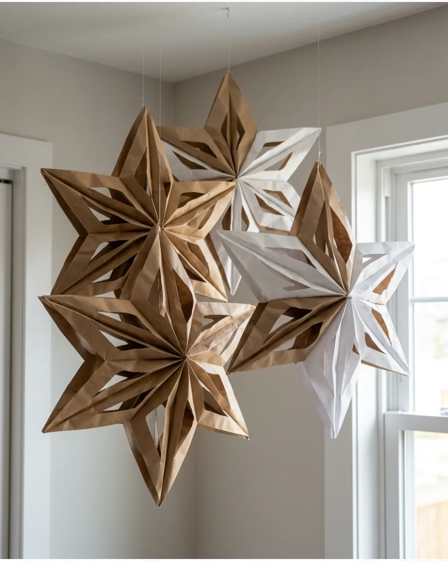 2. Paper Bag Christmas Stars