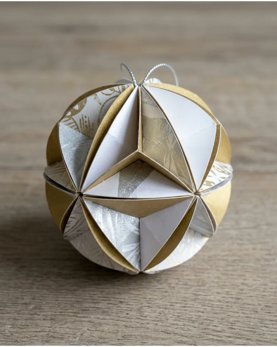 22. Folded Paper Bauble Ornaments
