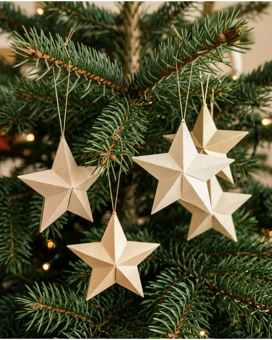 28. Paper Star Christmas Tree Ornaments