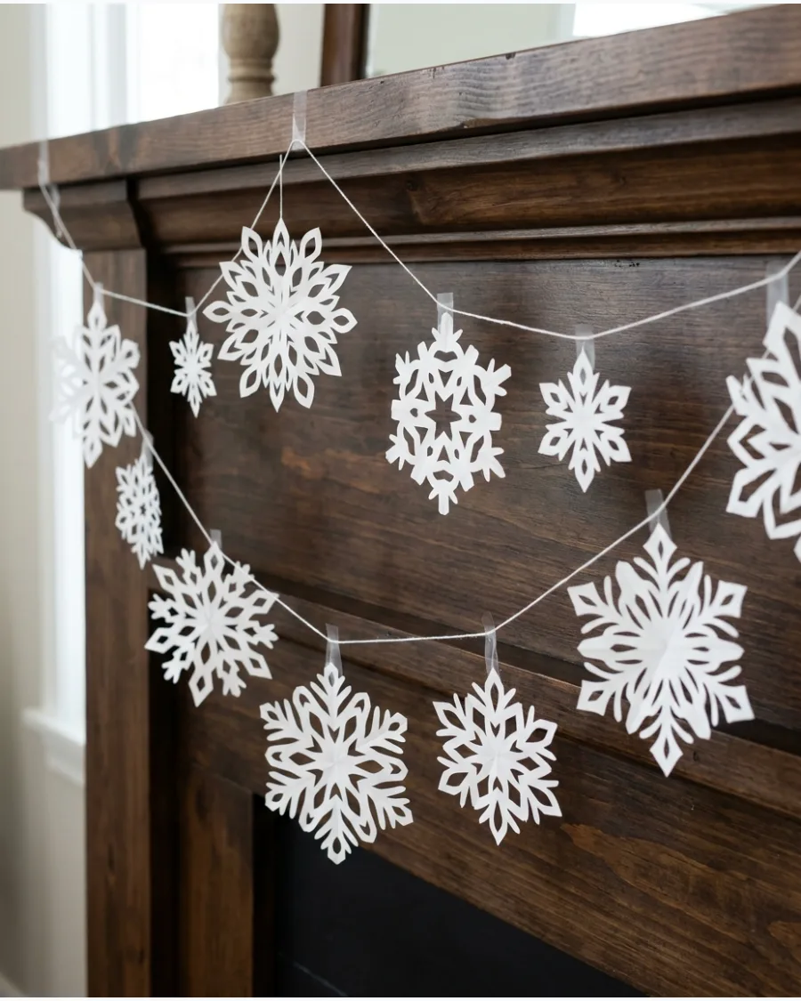 33. Paper Snowflake Garland