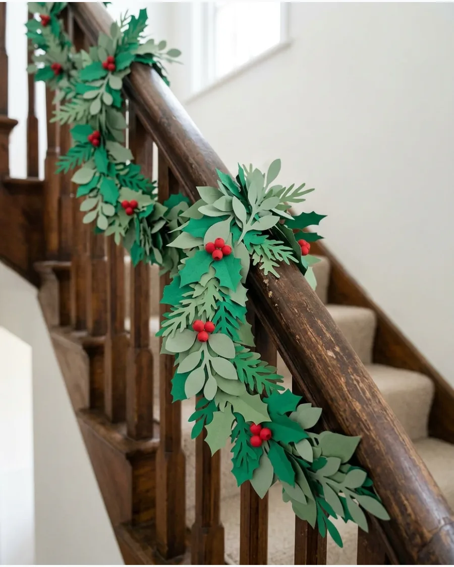 37. Paper Leaf Christmas Garland