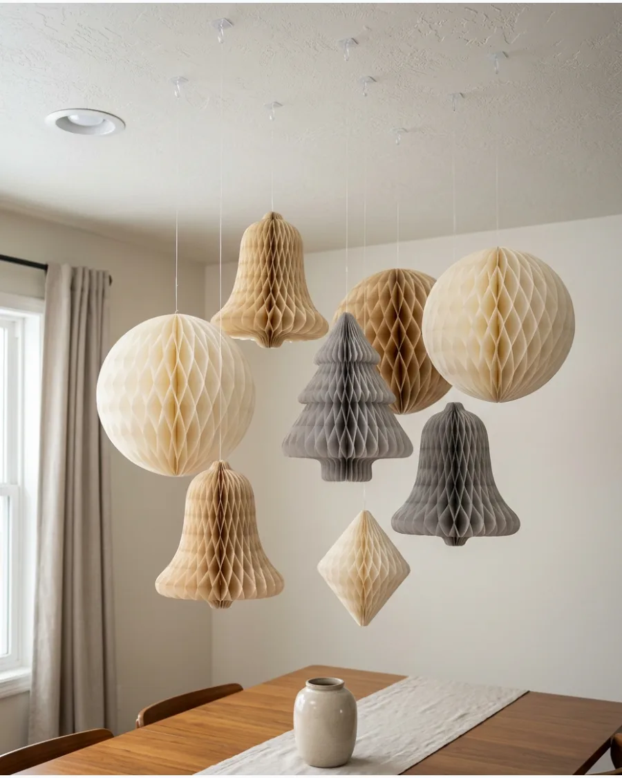 40. Hanging Honeycomb Paper Decorations