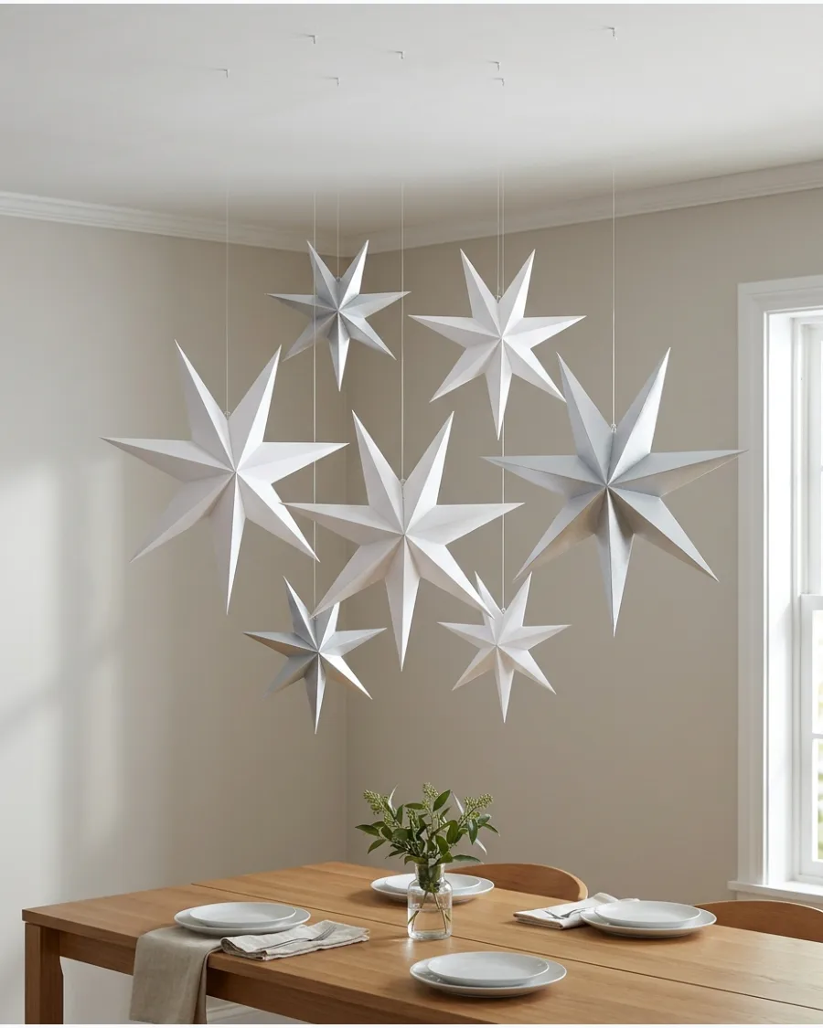 9. Hanging Paper Star Cluster
