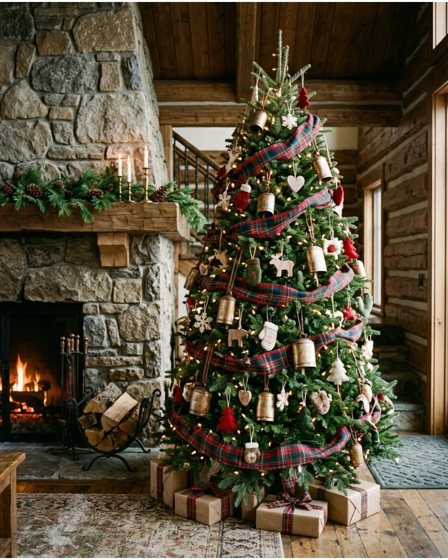 19. Alpine Chalet Tartan Christmas Tree
